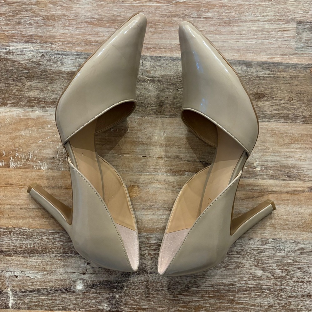 Franco Sarto Arrow Nude Patent d'Orsay Pointed Toe Pumps Heels Womens 9.5M - Picture 2 of 11